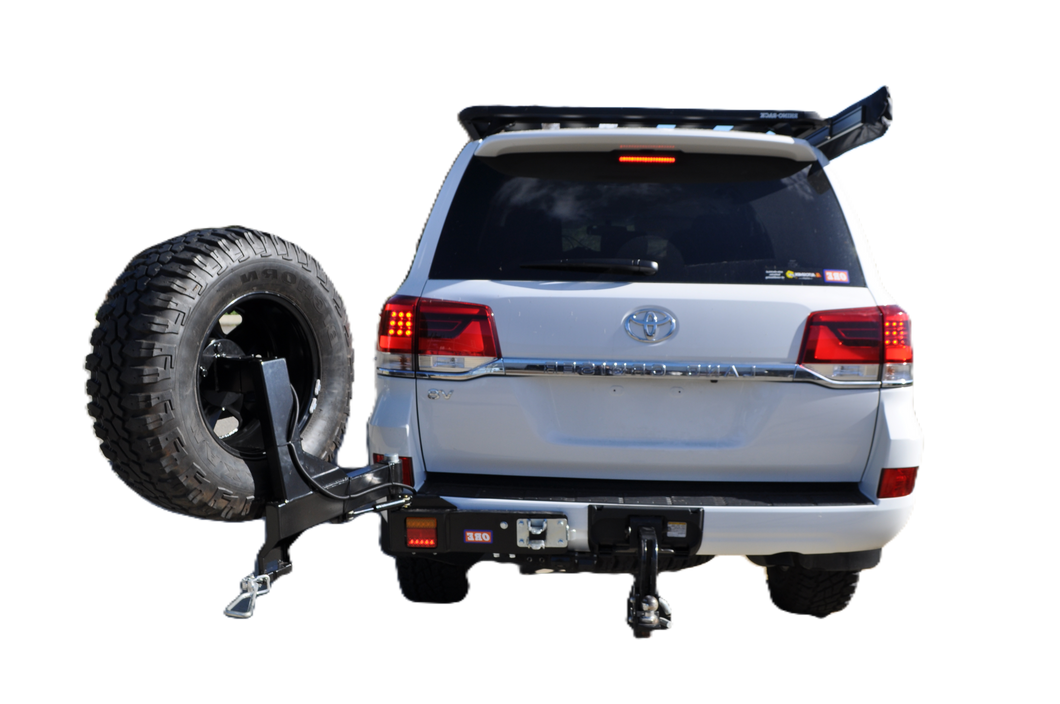 Toyota Landcruiser 200 Series (2012-2015) LHS VX/Sahara or GXL with optional sensors Outback Accessories Single Wheel Carrier