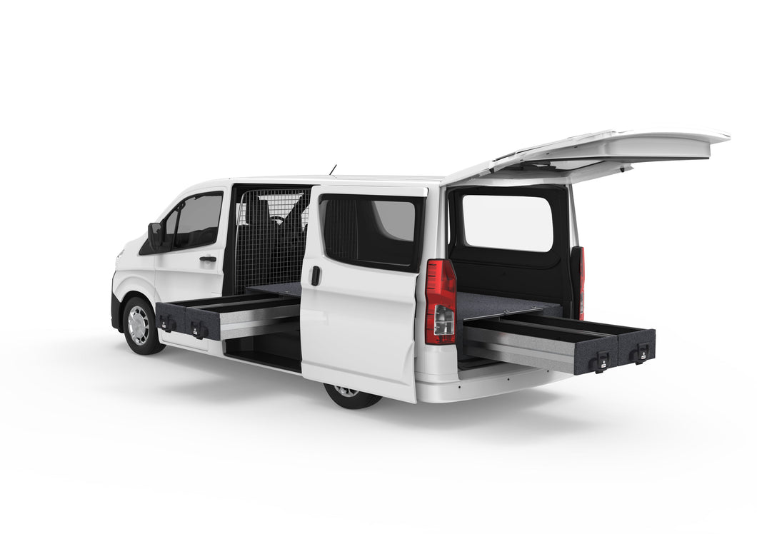 Toyota Hiace (2019-2024) Full Van 4WD Interiors Fixed Floor Side Drawers & Fixed Floor Rear Drawers Van