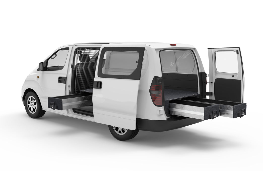Hyundai iLoad (2009-2021) Full Van 4WD Interiors Fixed Floor Side Drawers & Fixed Floor Rear Drawers Van
