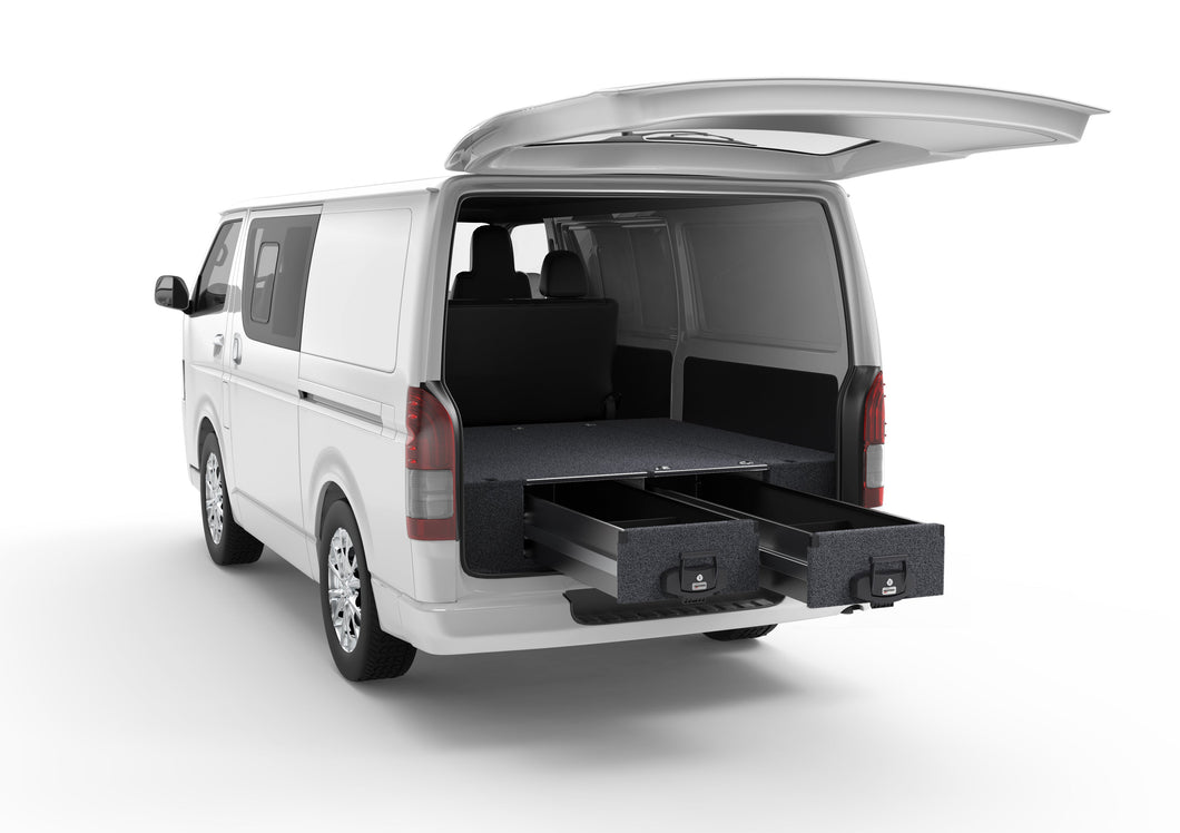 Toyota Hiace (2005-2019) Rear Access 4WD Interiors Fixed Floor Drawers Van