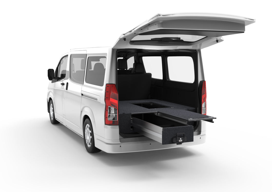 Toyota Hiace (2019-2024) Rear Access 4WD Interiors Single Roller Floor Drawers Van