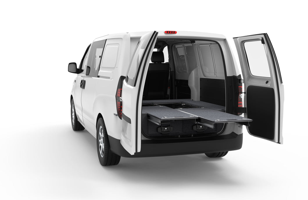 Hyundai iLoad (2009-2021) Rear Access 4WD Interiors Dual Roller Floor Drawers Van