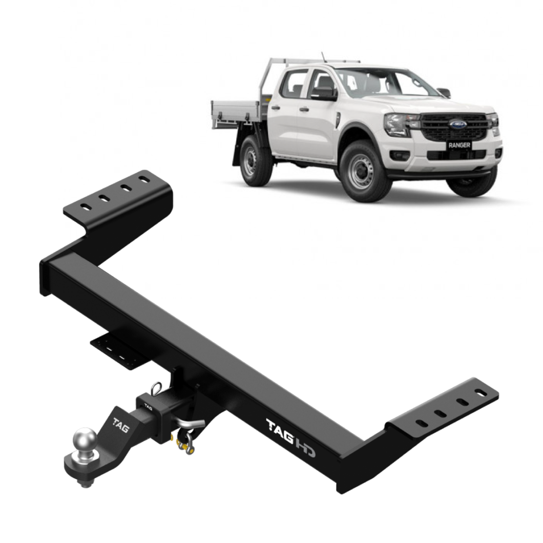 TAG Heavy Duty Towbar & Direct Fit Wiring for Next-Gen Ford Ranger (06/2022 - 12/2024), Volkswagen Amarok (12/2022 - on) - Cab Chassis Models