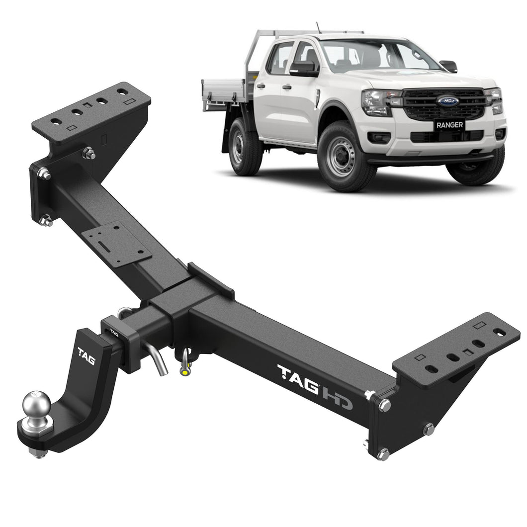 TAG Heavy Duty Towbar and Wiring Kit for Cab Chassis Next-Gen Ford Ranger (06/2022 - on), Volkswagen Amarok (12/2022 - on)